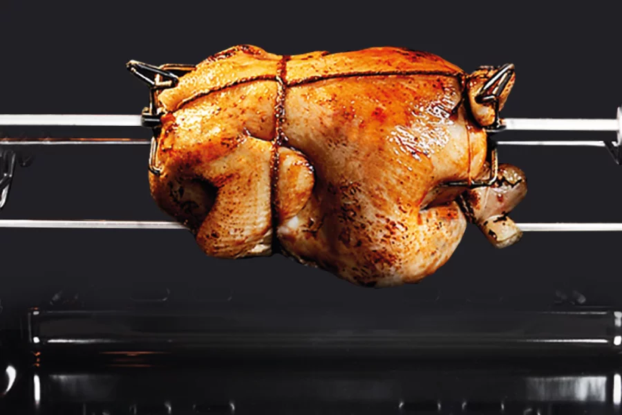 Rotisserie accessory in action